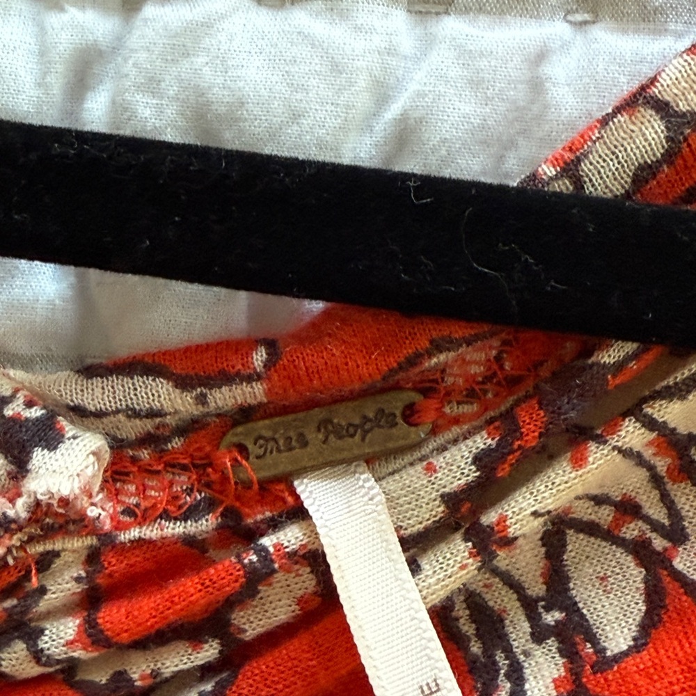 Free People Orange Floral Top, Size Medium - Picture 7 of 9